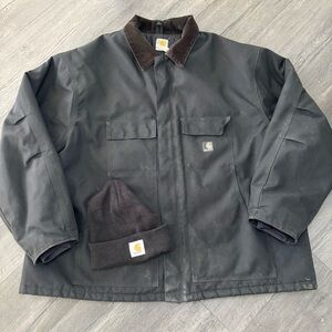 Carhartt Arctic Quilt Lined Jacket Men's 4XL Zip Coat Yukon Coat C55 Black